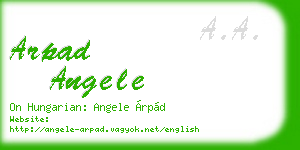 arpad angele business card